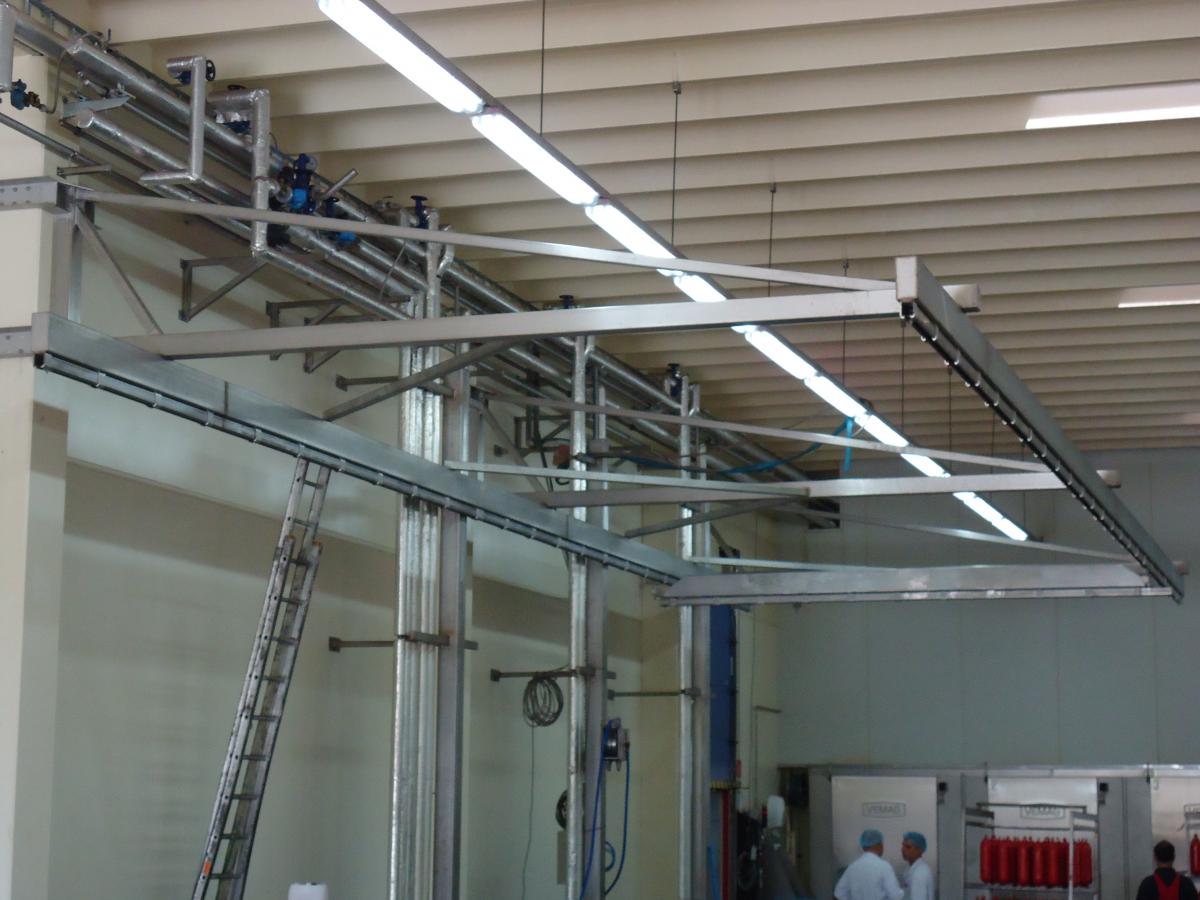 Industrie - Rolbrug boven kookketels - Inox