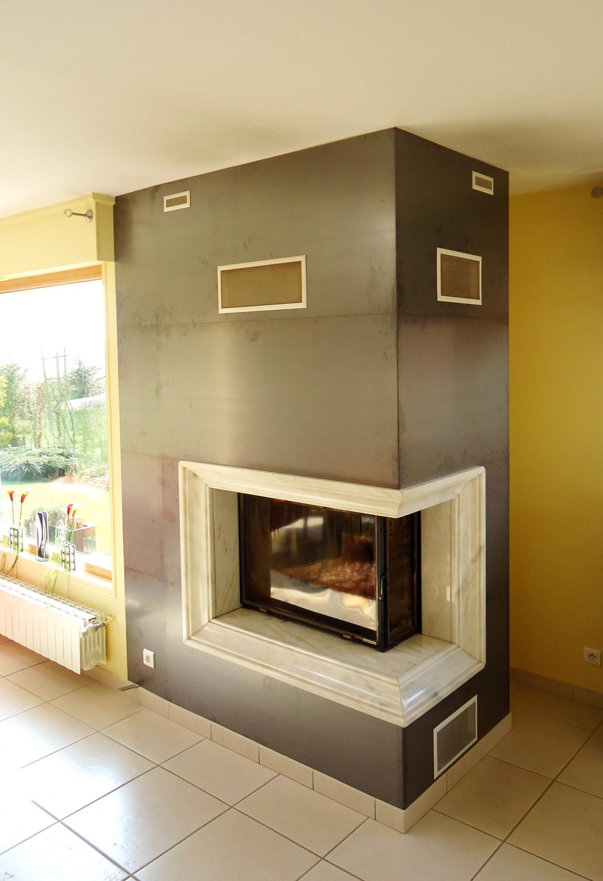 Haardbekleding - Wandbekleding kachel - Blauwstaal