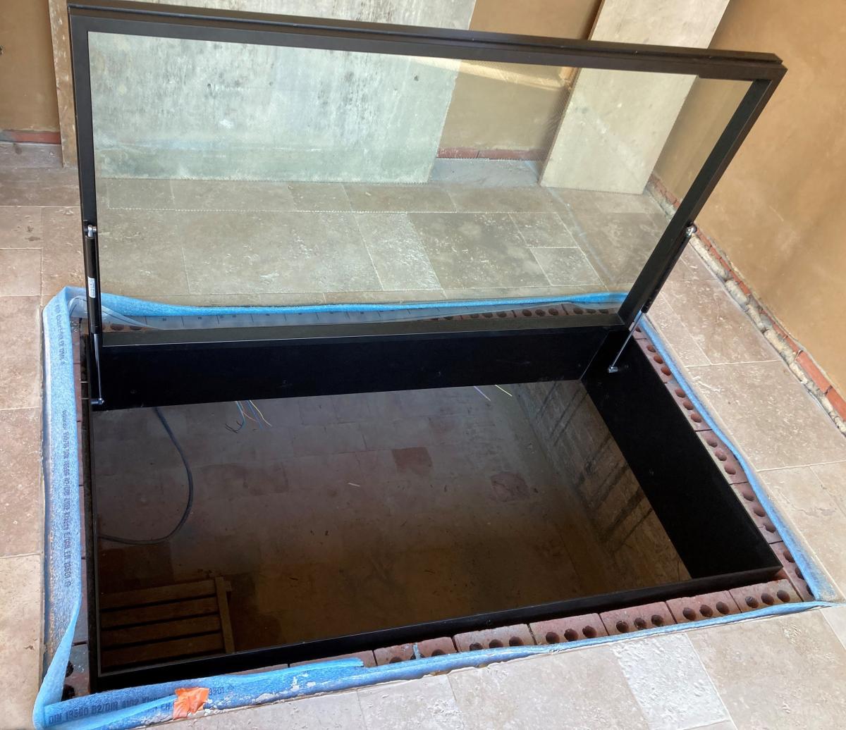 0033464 Kelderluik - Glas - Inox gelakt - Manueel - Binnen - Anti-slip