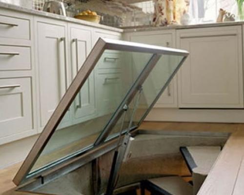 0010872 Kelderluik - Glas - Inox - Manueel - Binnen - Wijn