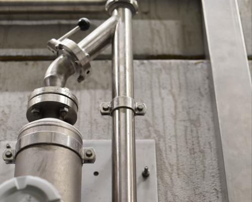 Platform incl. trap, trapleuning, ketels, vloerluiken - Traanplaat - Inox