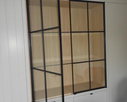 Opbergen - Kastdeuren - Staal gelakt - Helder glas - 1z mastiek