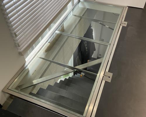 0031897 Vloerluik - Glas - Inox - Manueel - Binnen - Handloop