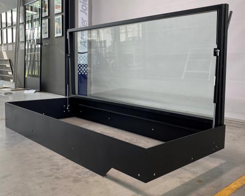 0033762 Kelderluik - Glas - Inox gelakt - Manueel - Binnen
