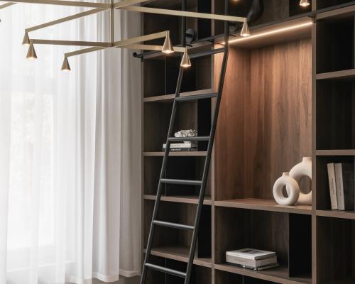 Interieur - Bibliotheek ladder - Staal gelakt